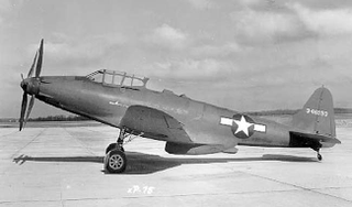 The first XP-75, with greenhouse canopy and rounded wings and empennage